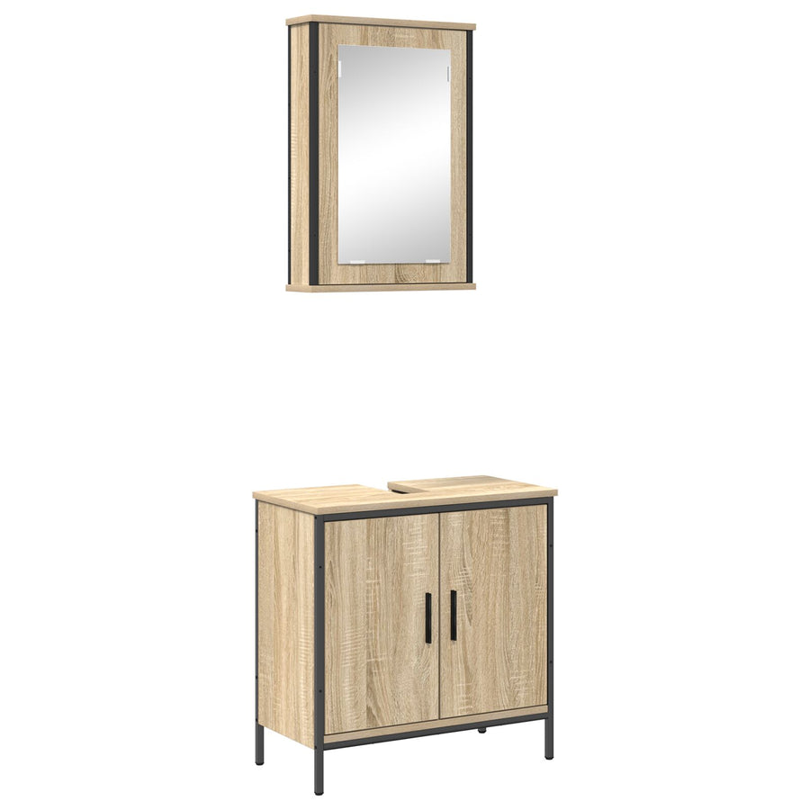 2-delige badkamermeubelset Sonoma eiken gefabriceerd hout
