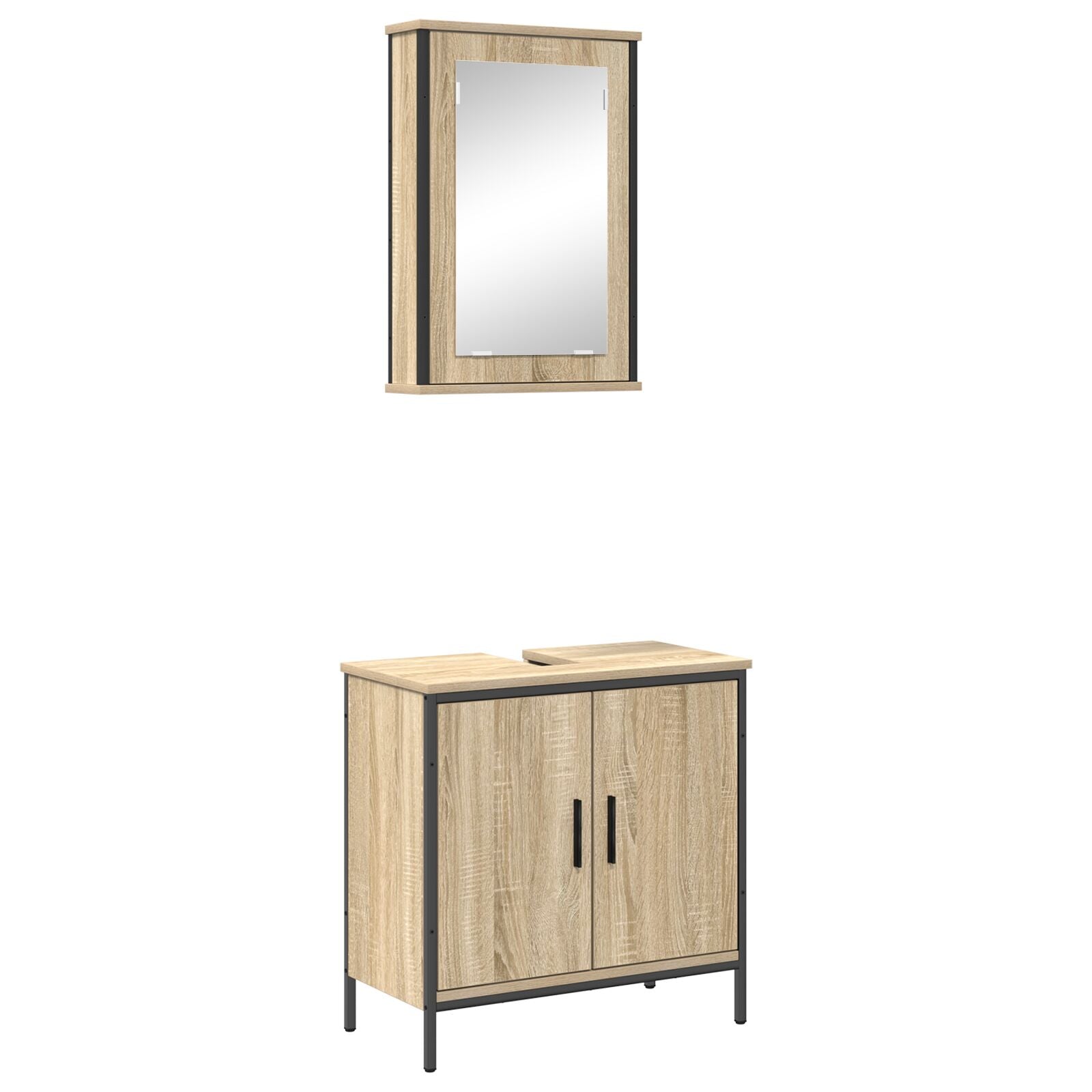 2-delige badkamermeubelset Sonoma eiken gefabriceerd hout
