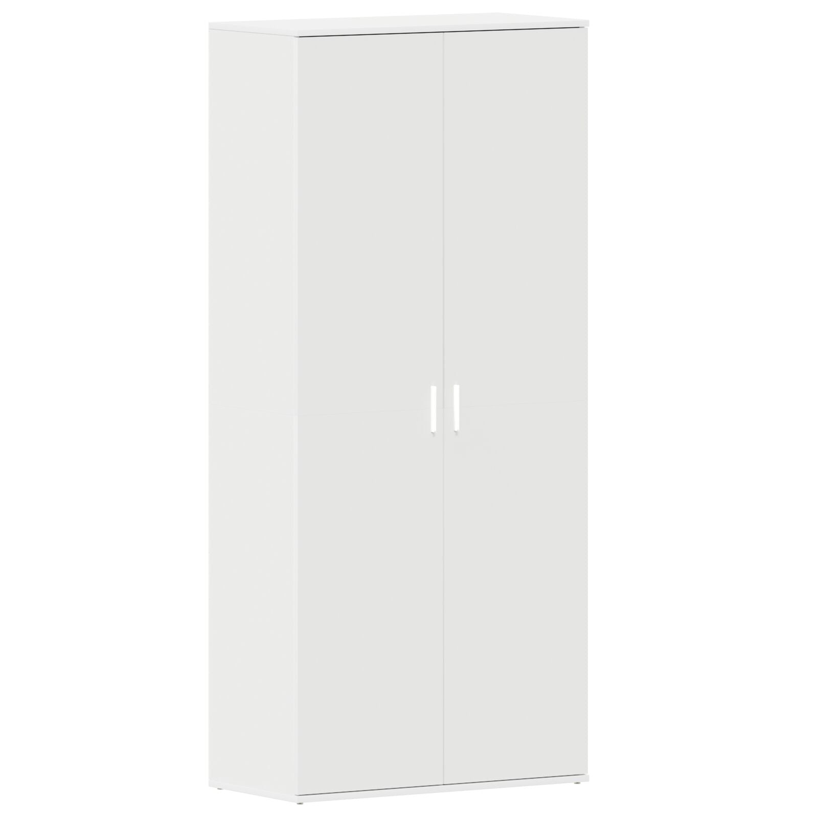 Schoenenkast Wit 80x39x180 cm Bewerkt Hout