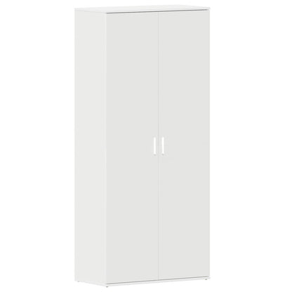 Schoenenkast Wit 80x39x180 cm Bewerkt Hout