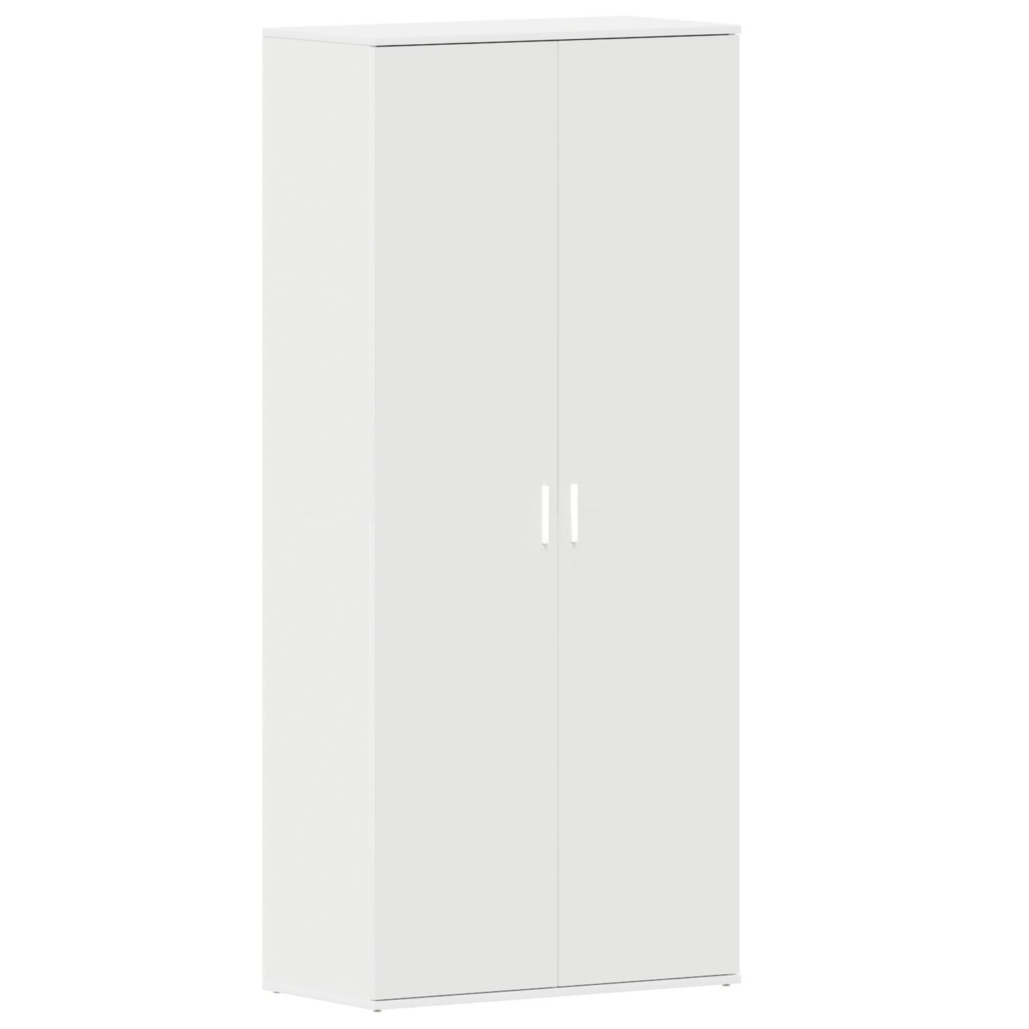 Schoenenkast Wit 80x39x180 cm Bewerkt Hout