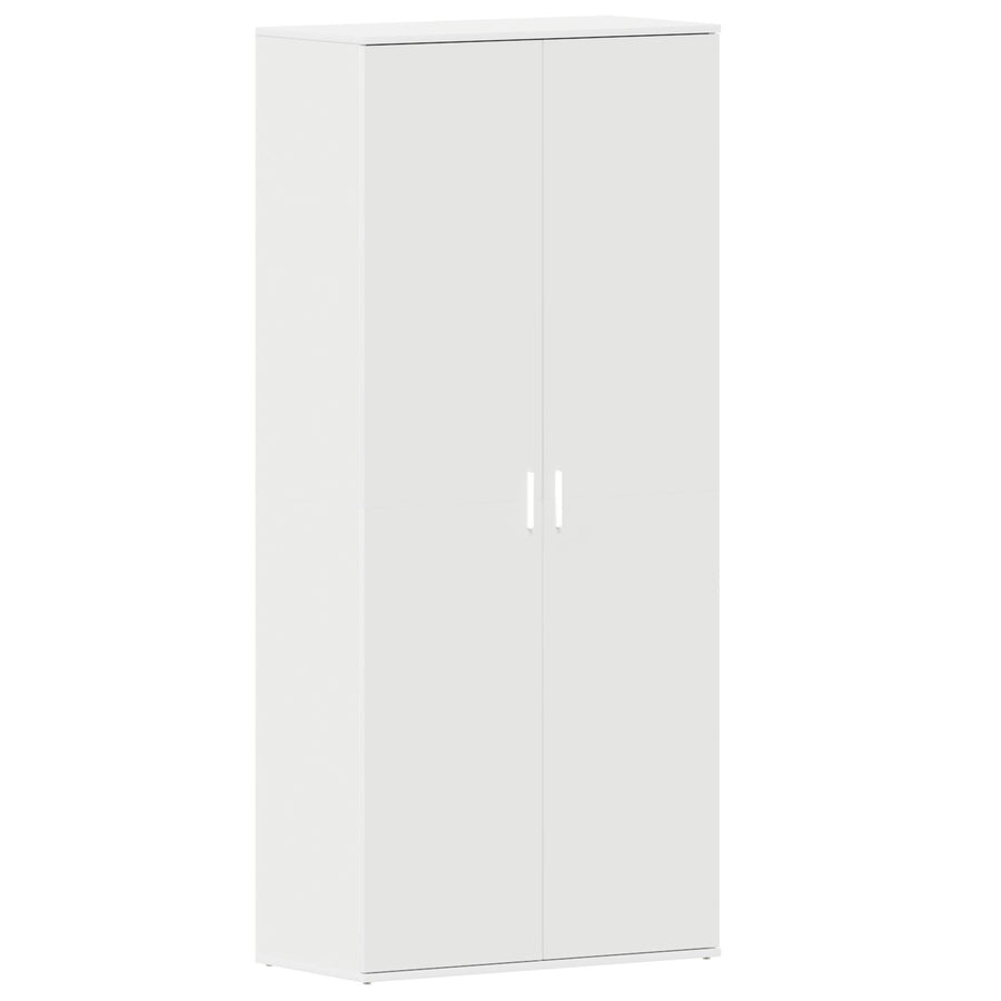 Schoenenkast Wit 80x39x180 cm Bewerkt Hout