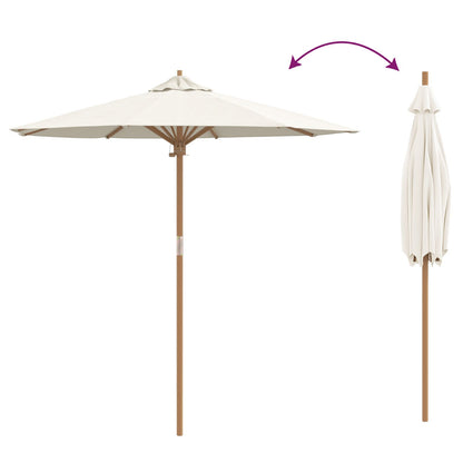 Tuinparasol 217X230 Cm Bamboe 217 x 217 x 230 cm Crème wit