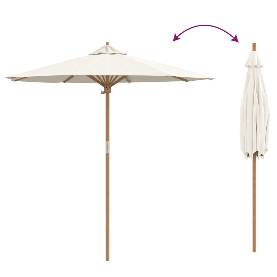 Tuinparasol 217X230 Cm Bamboe 217 x 217 x 230 cm Crème wit