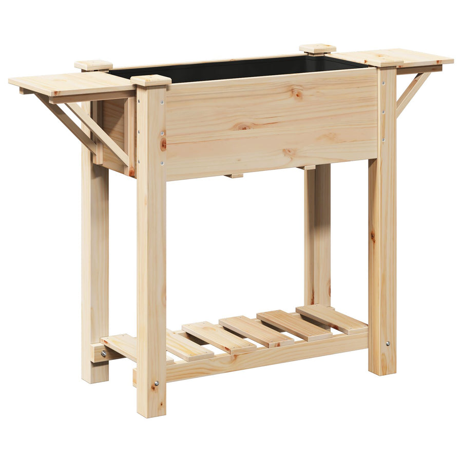Tuinplanter Met Planken 111X37X76 Cm Massief Vurenhout 111 x 37 x 76.5 cm