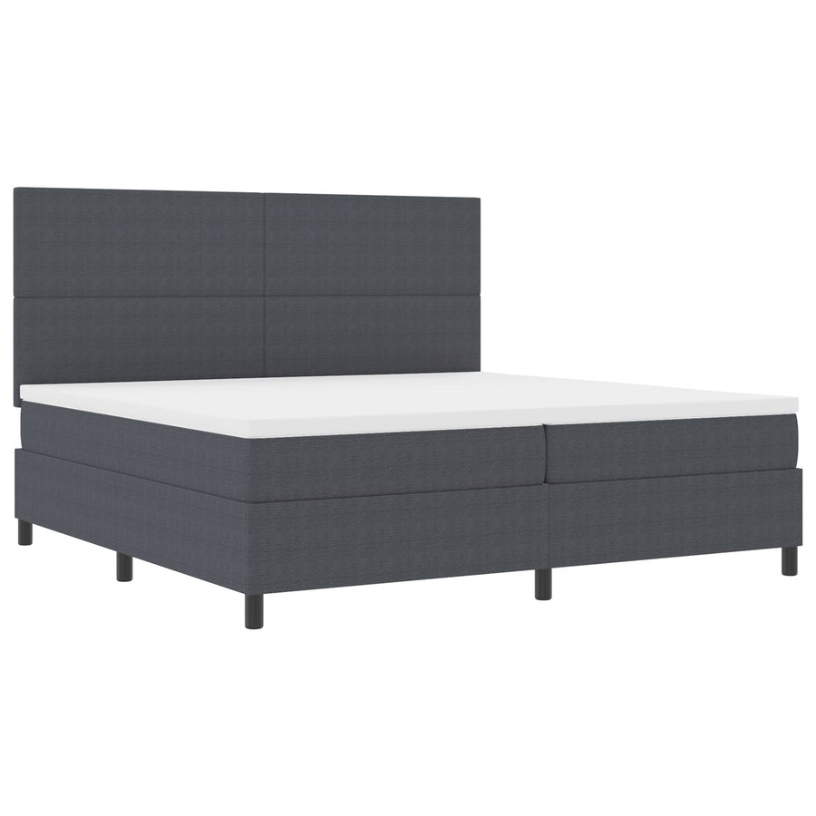 Boxspring Bed Met Matras Donkergrijs 200X200 Cm Corduroy Stof