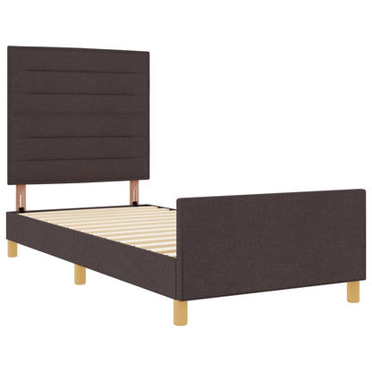 Bedframe Donkerbruin 100X200 Cm Stof Crème