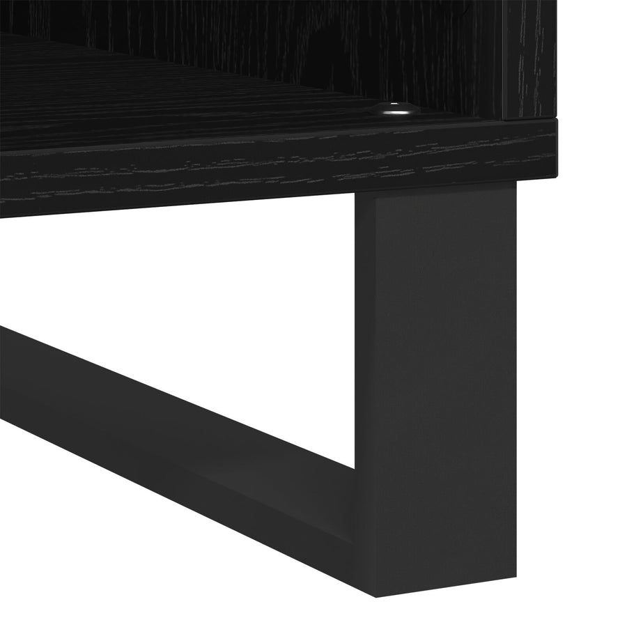 Recordkast 84.5X38X90 Cm Geconstrueerd Hout Zwart eiken
