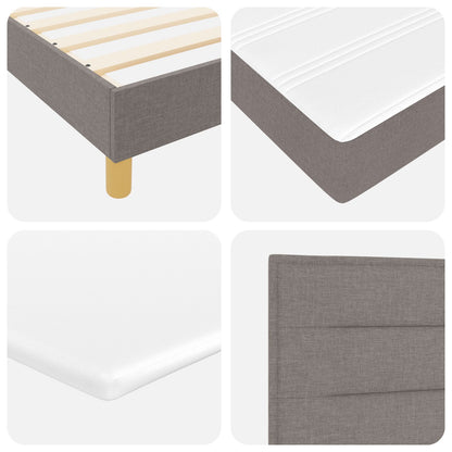 Boxspring Bed Met Matras Stof Taupe 90 x 200 cm Lijnen ontwerp
