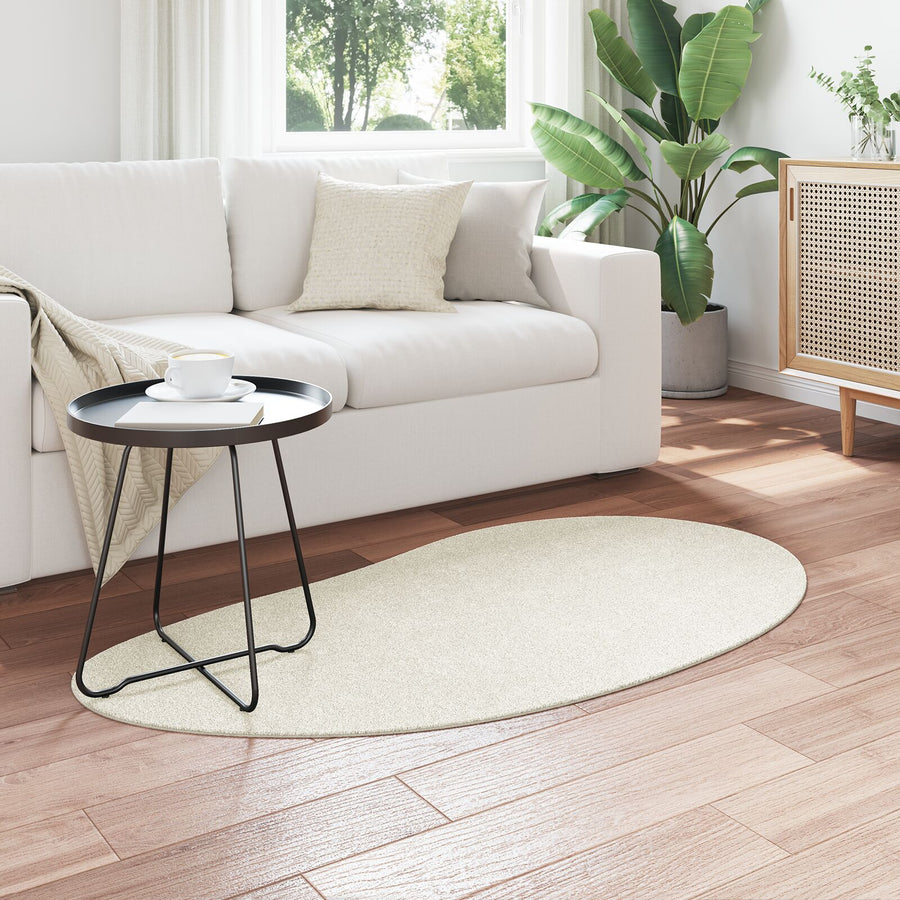 Area Vloerkleed Polyester Antislip Crème 80 x 150 cm Ovaal-Raindrop