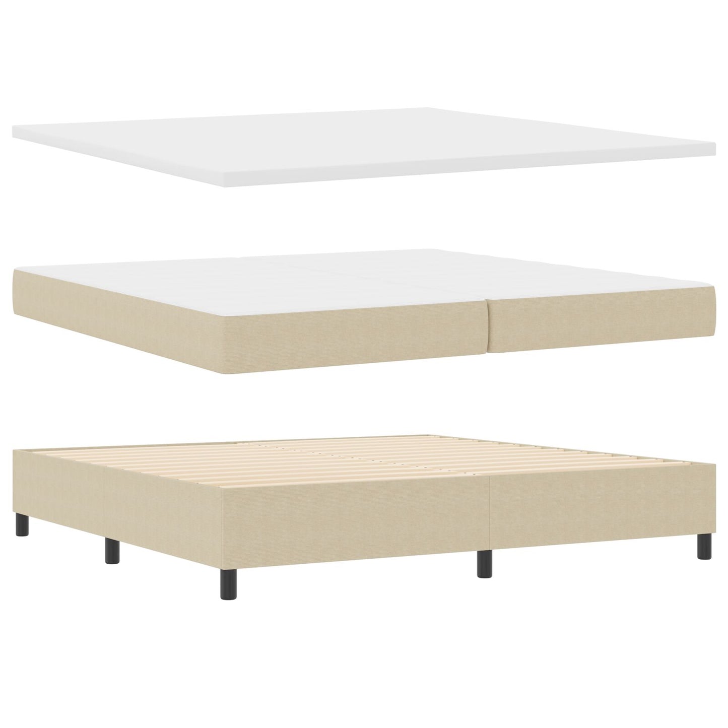Boxspringbed Met Matras Lichtgroen Grijs 200X200 Cm Corduroy Stof