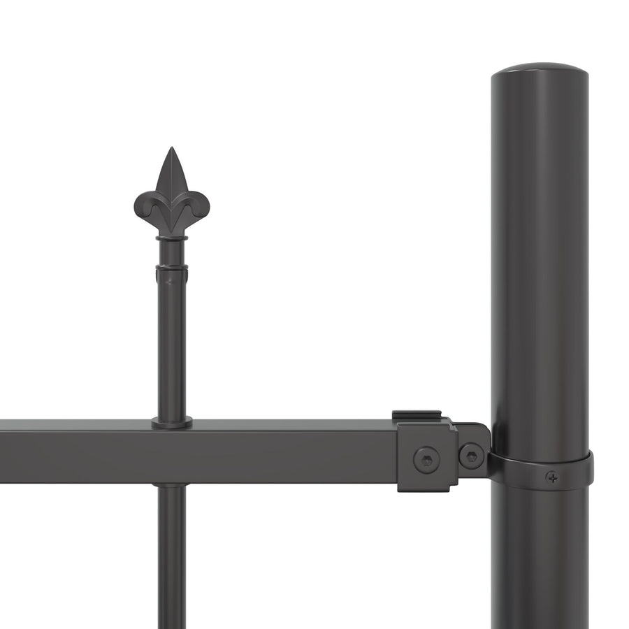 Tuinhek Met Hoge Top 6,8X1,5 M Staal Grijs 6.8 m 125-150 cm