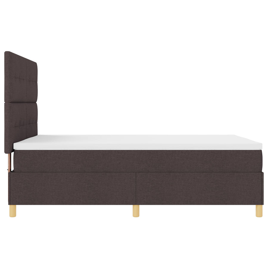 Boxspringbed Met Matras Donkerbruin 140X190 Cm Stof Blauw