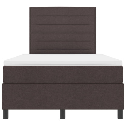 Boxspringbed Met Matras Stof Donkerbruin 120 x 200 cm Lijnenontwerp