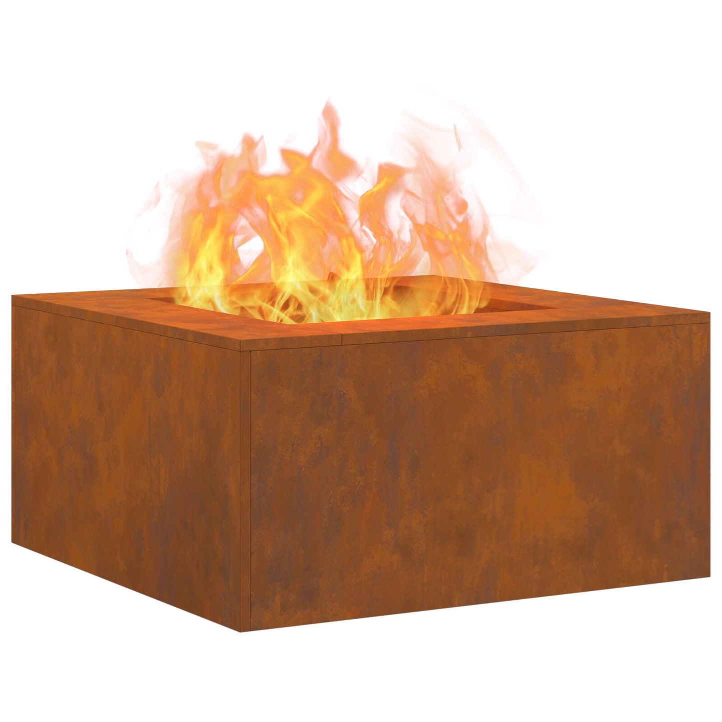 Vuurkorf Vierkant Weervast Staal 80 x 80 x 40 cm Roestbestendig staal/Bruin