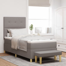 Boxspringbed Met Matras En Bank Stof Taupe 100 x 200 cm Knoopge tuftte