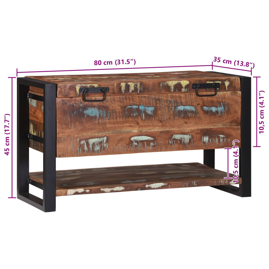Opbergdoos Meerkleurig 80X35X45 Cm Massief Hout Gerecycled Massief gerecycled hout