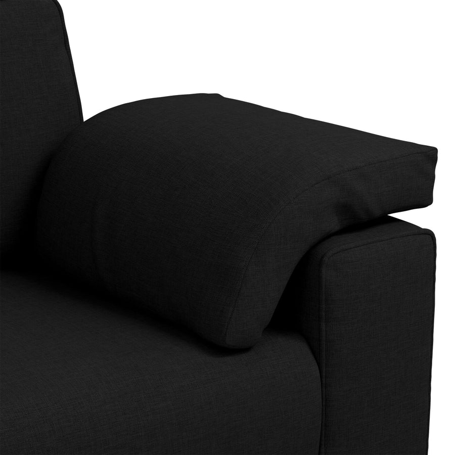 3-Zitsbank Stof Zwart 178 cm
