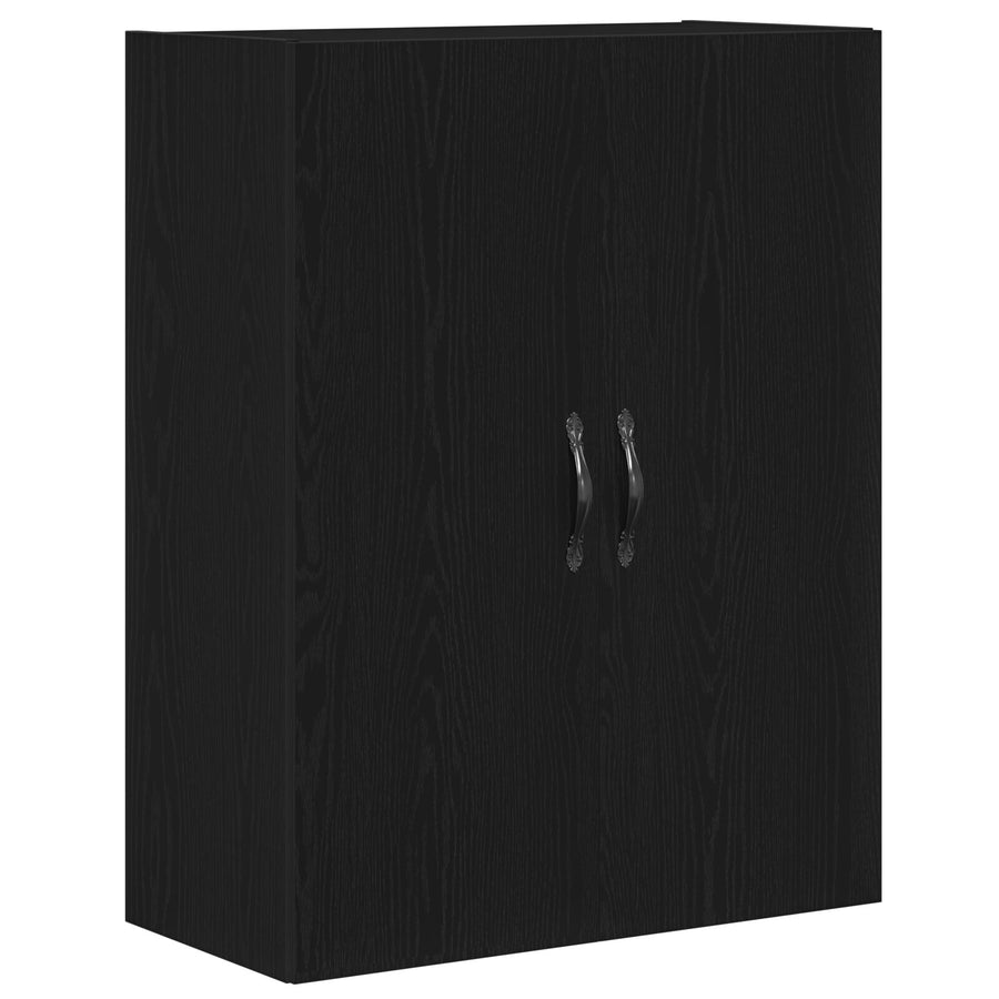 Highboard Zwart Eiken 69,5X34X180 Cm Geengineerd Hout