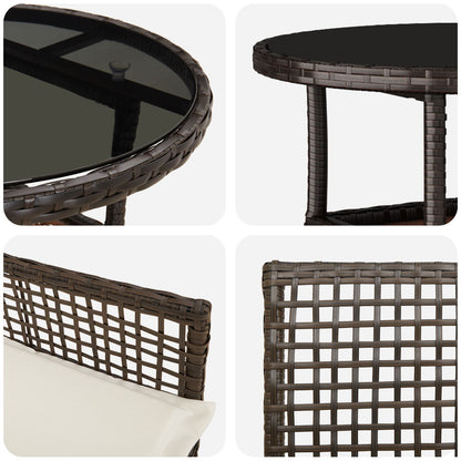 5 Delige Tuin Eetset Bruin Poly Rattan