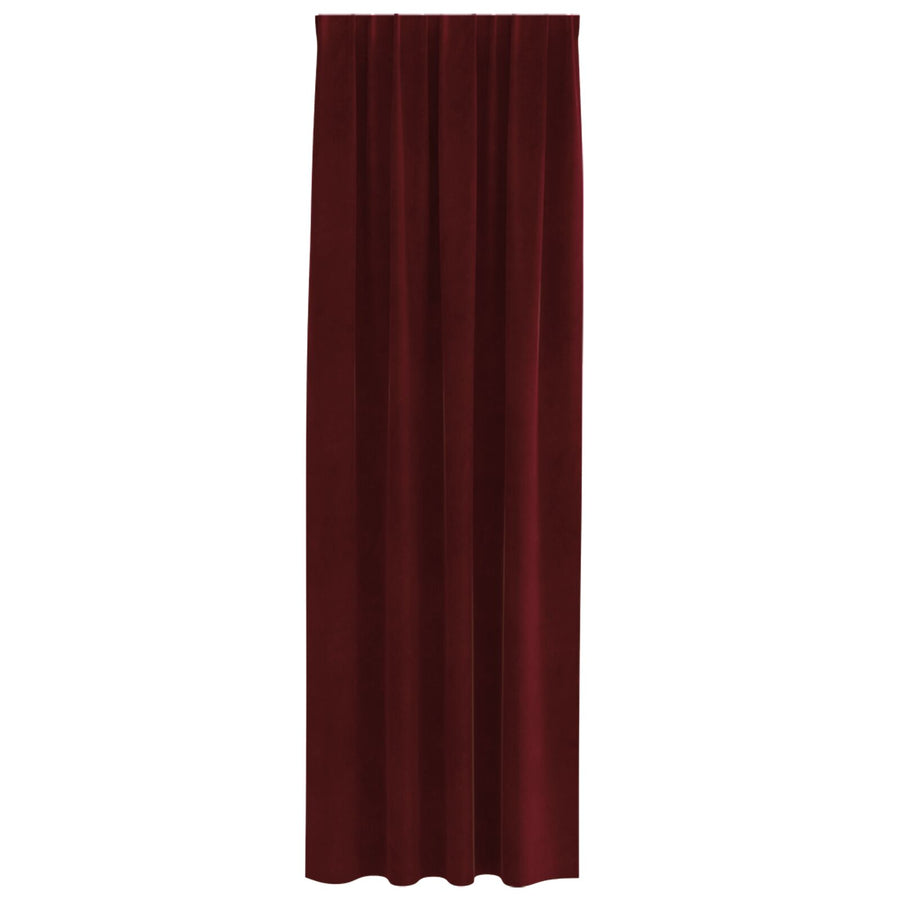 Zwarte Gordijnen Met Topband 2 Stuks Fluweel Wijnrood 140 x 225 cm met ingezette tape