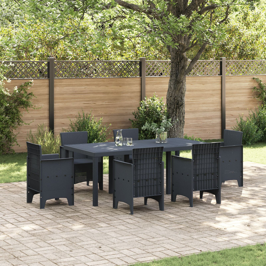 Tuinstafel 200X100X73 Cm Poly Rattan Anthraciet 2 m