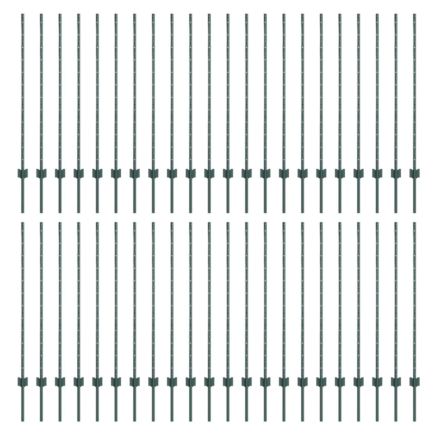 Hekpalen 44 st U-kanaal Groen 160 cm Staal