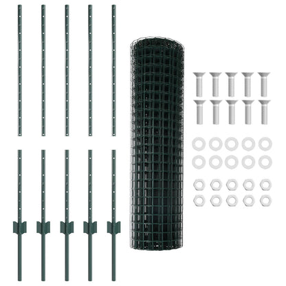 Tuin Omheining Set Set Van 2 Groen Pvc Gecoat Staal 10 X 1 M