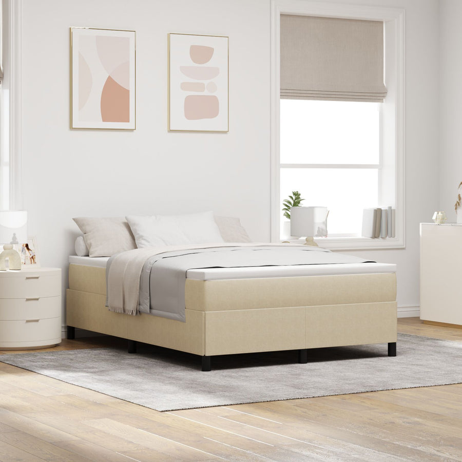 Bedframe Katoenen Stof Lichtgroen Grijs 160 x 200 cm
