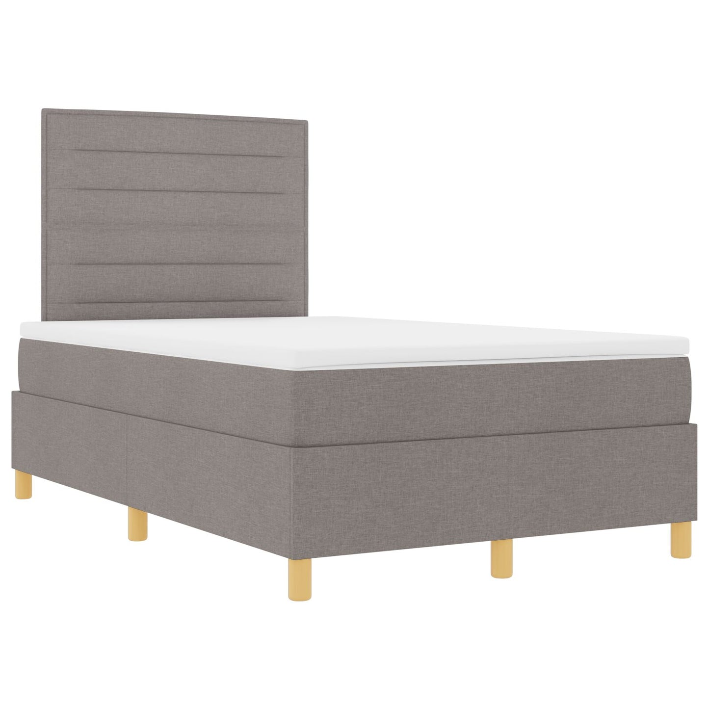 Boxspring Bed Taupe Houten Frame 120X200 Cm Duurzaam Bedframe Blauw