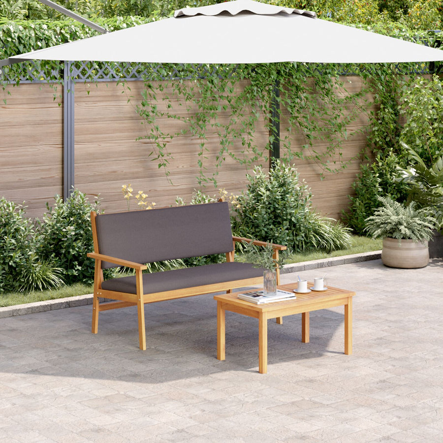 Tuin Met Kussens Massief Acaciahout Anthraciet Bank