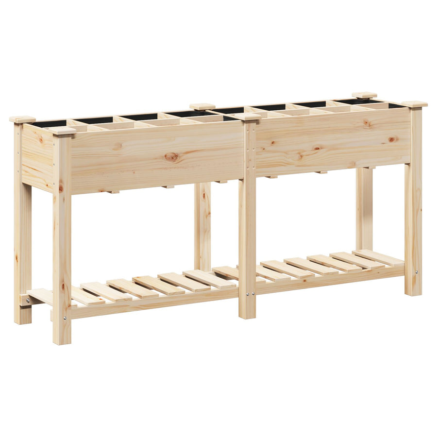 Tuinbak Met Rasters 161X43X76 Cm Massief Vurenhout 161.5 x 45 x 76.5 cm