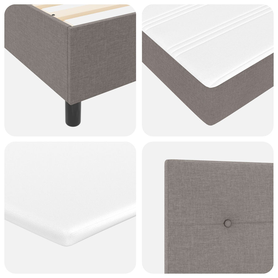 Boxspringbed Met Matras Stof Taupe 140 x 190 cm Bovereind