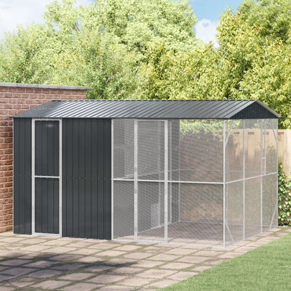 Vogelkooi Met Uitbreiding Antraciet 310X442X247 Cm Staal