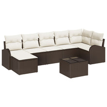 7-Piece Tuin Sofa Set Met Kussens Grijs Poly Rattan