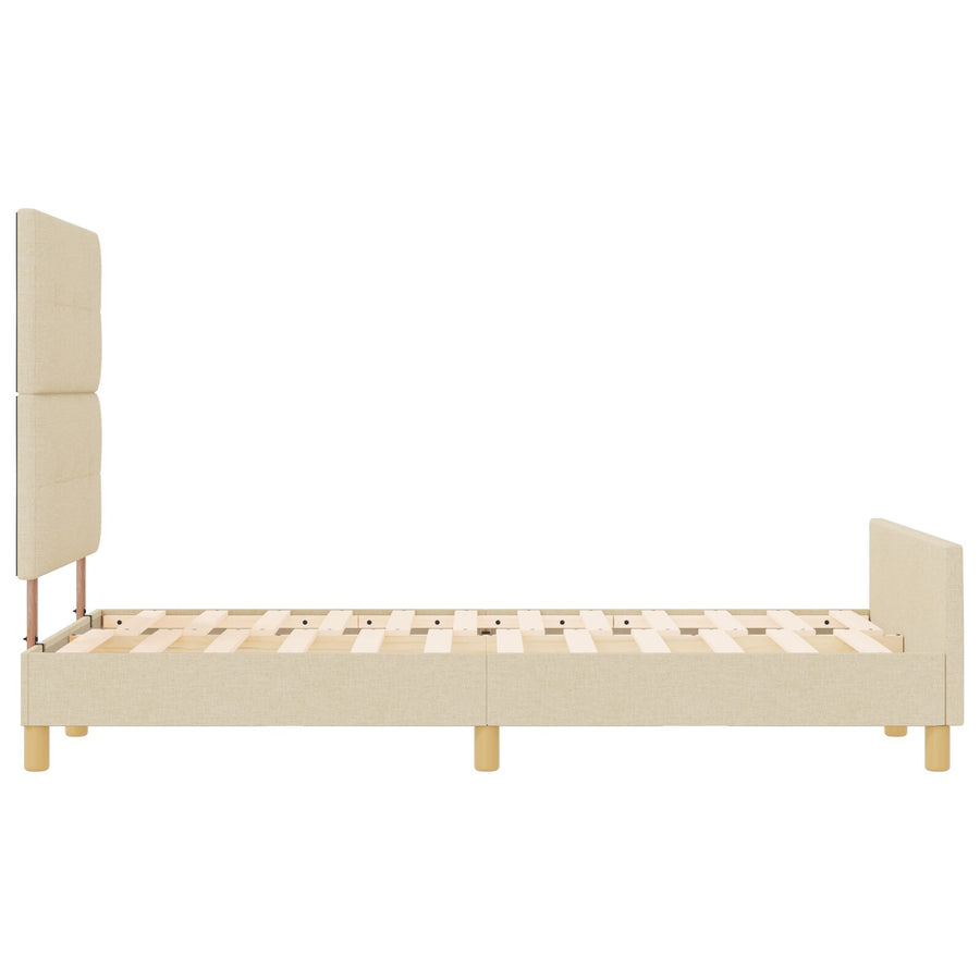Bed Frame Crème 120X200 Cm Stof Crème