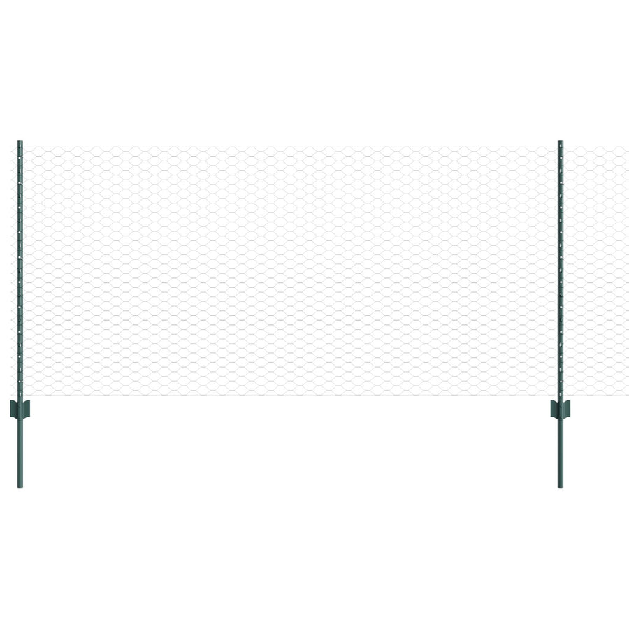 Tuinhek Set Set Van 2 Groen Metaal 25 X 1 M Duurzaam Tuinhek
