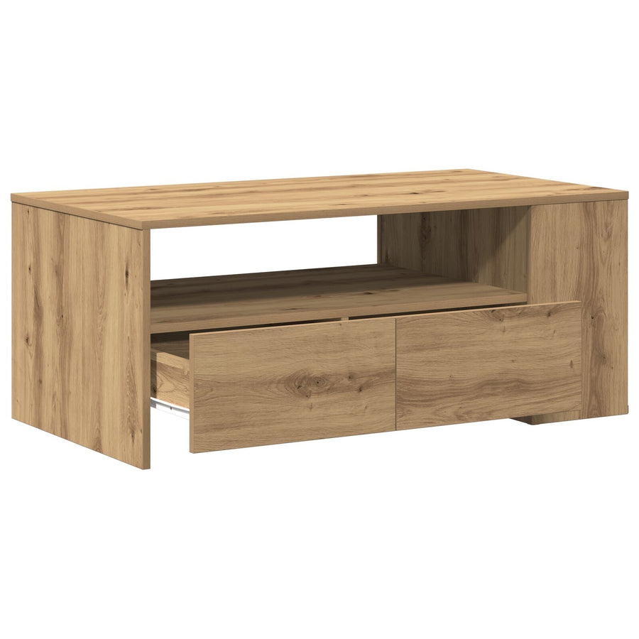 Salontafel - Artisan Eiken - 102X55X43,5 Cm - Gemaakt Van Verwerkt Hout