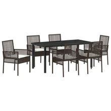 7-Delige Tuin Eetset Met Kussens Bruin Poly Rattan