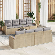 Tuinset poly rattan beige 6 personen