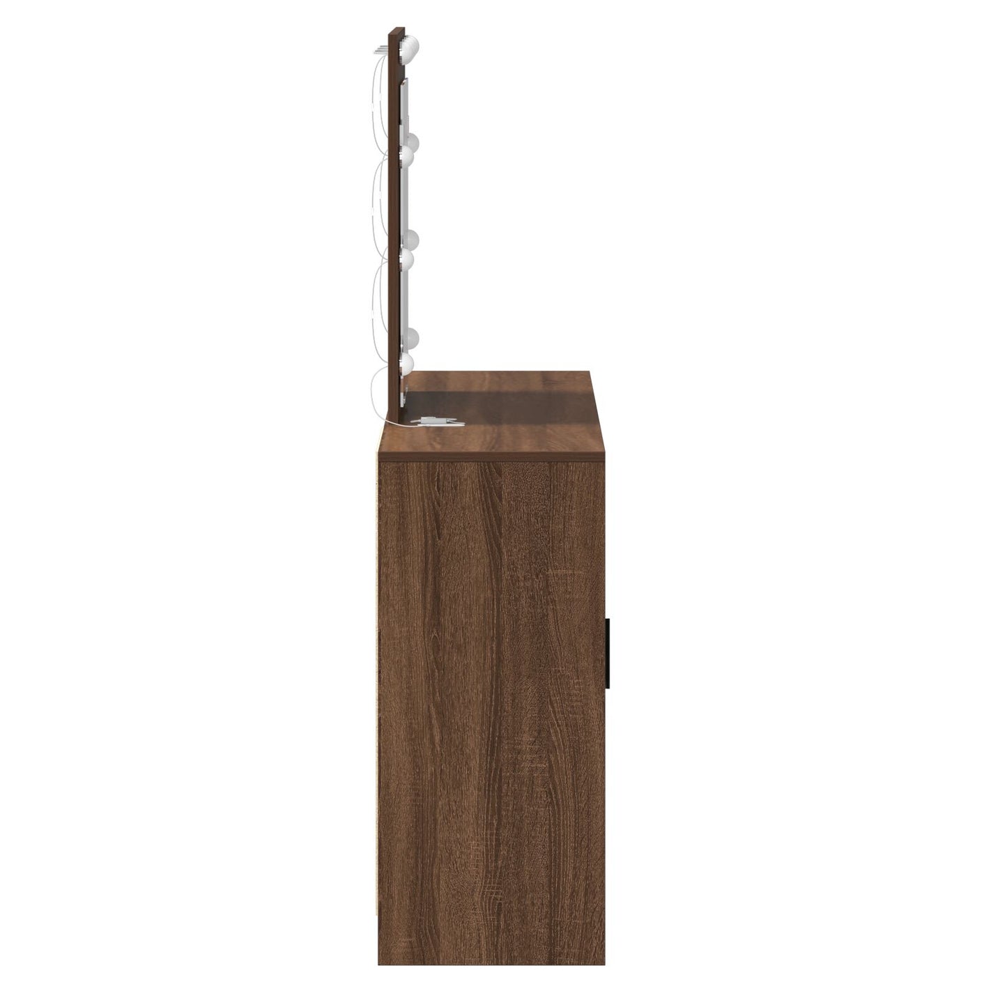 Kaptafel Met Led-Lampen Bruin Eiken 102X33X135 Cm Bruine eiken