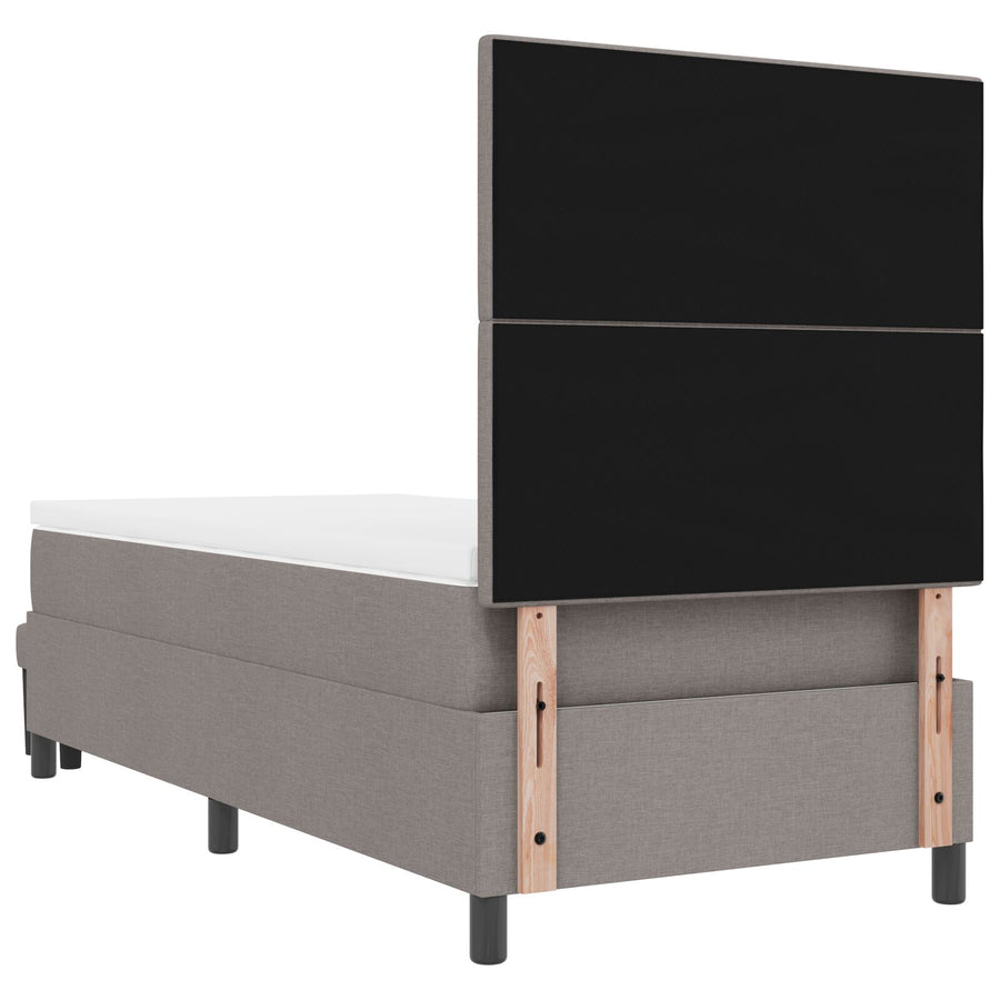 Boxspringbed Met Matras & Bank Stof Taupe 90 x 190 cm Knop gestoffeerd