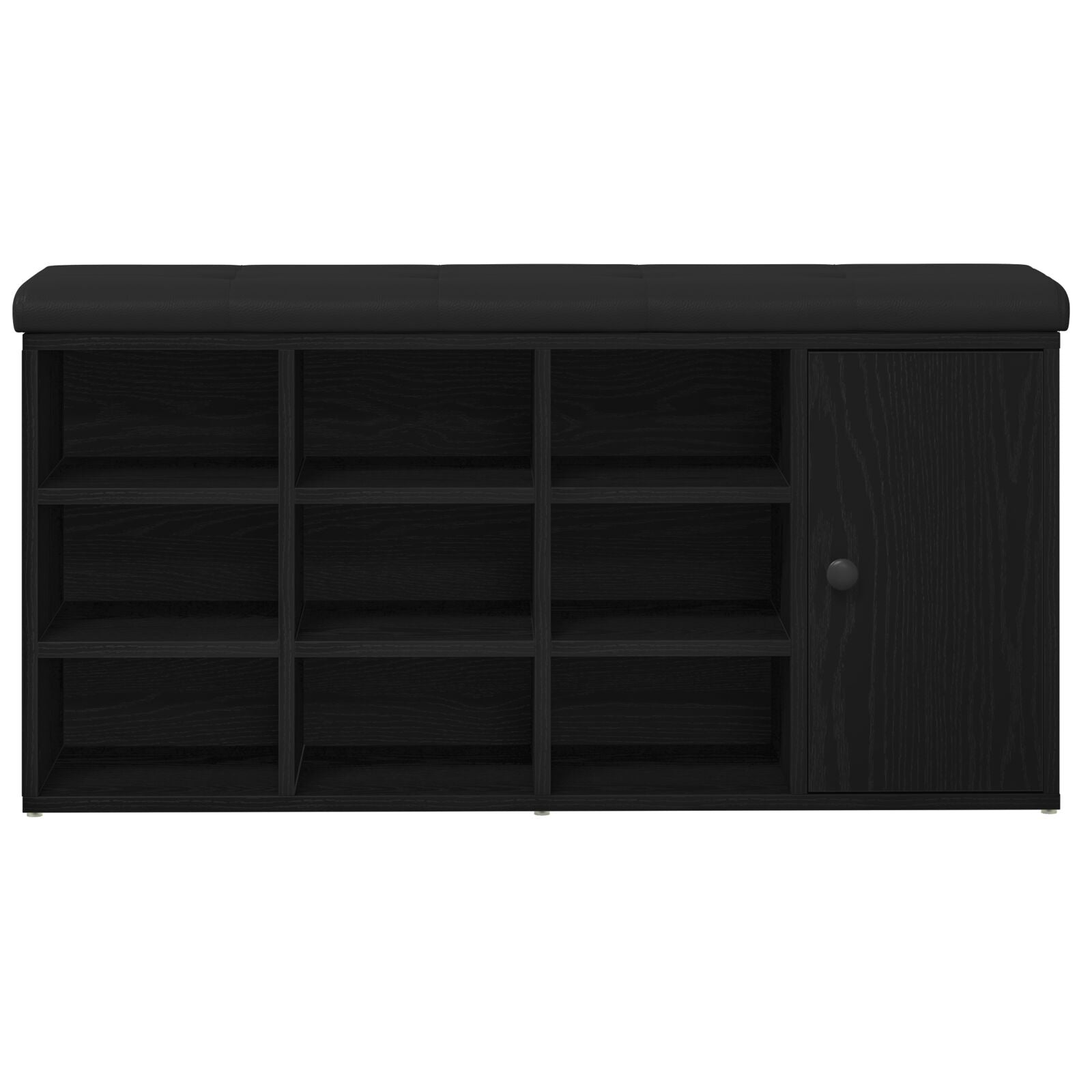 Opbergbank Zwart Eikenhout 100X30X48 Cm Geengineerd Hout