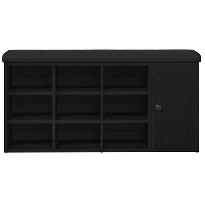 Opbergbank Zwart Eikenhout 100X30X48 Cm Geengineerd Hout