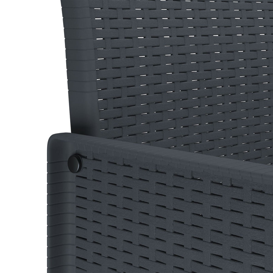 7 Delige Tuin Eettafelset Anthraciet Poly Rattan