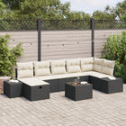 Garden Sofa Set with Cushions 8 pcs Black poly rattan