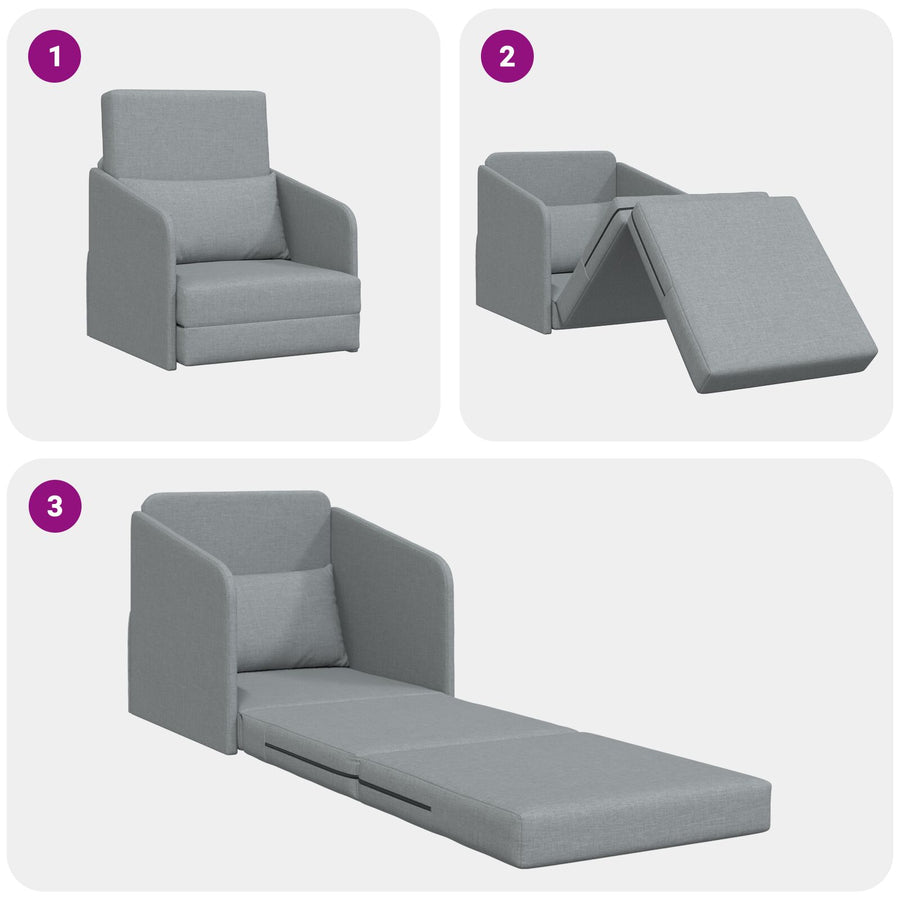 Vloer Sofa Bed 2-In-1 65X80X83 Cm Stof Licht grijs