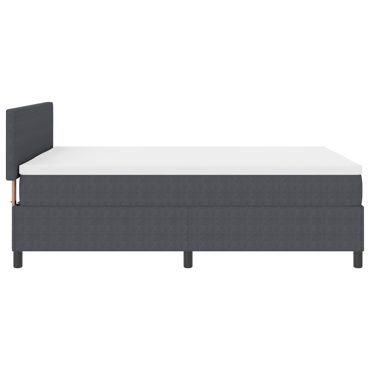Boxspring Bed Met Matras Donkergrijs 140X200 Cm Corduroy Stof