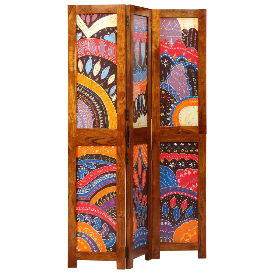 Ruimteverdeler 3 Panelen Honingbruin Massief Hout Acacia 35 x 1.5 x 160 cm