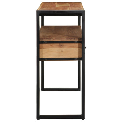 Bijzettafels Zwart En Metaal 120 x 33 x 75 cm Massief acaciahout